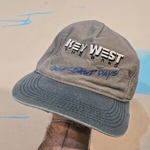 VTG Key West Band Suncoast Days Faded Blue Dad Fishermancore Strapback Hat OSFA